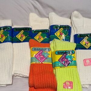 Women’s “baggies “ White, Orange, and Yellow Socks